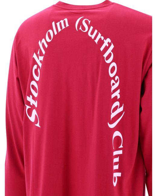 Stockholm Surfboard Club Red "Arch Logo" T Shirt" for men