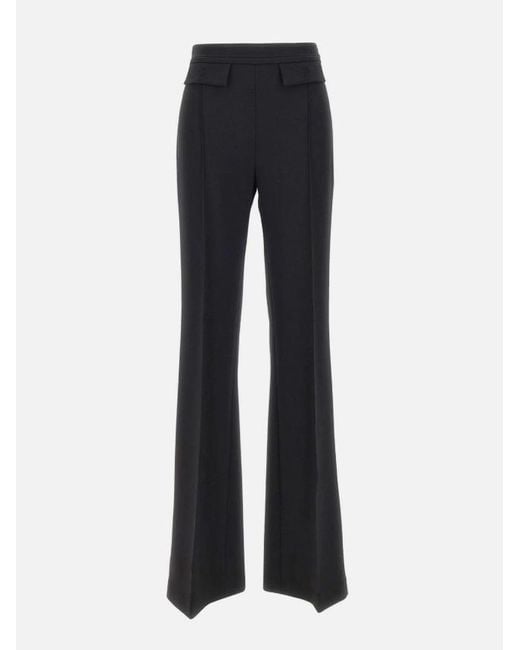 Elisabetta Franchi Blue Trousers With Embroidered Logo