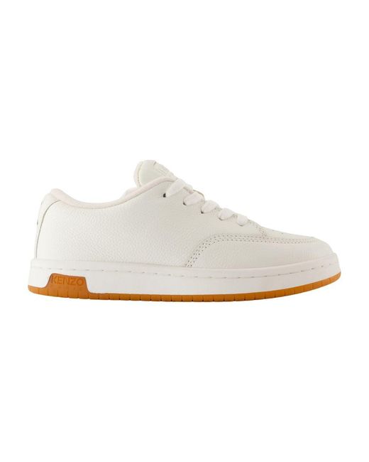 KENZO White Weiße Leder Low Top Sneakers