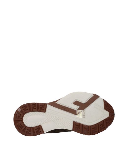 Fendi Brown Flow Sneakers Suede