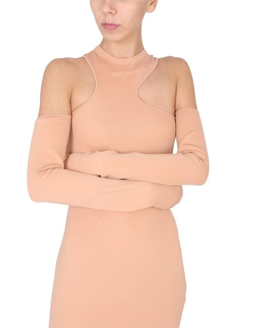Off-White c/o Virgil Abloh Pink Asymmetric Mini Dress