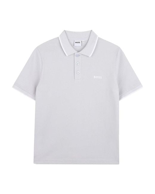Boss White Polo A Maniche Corte