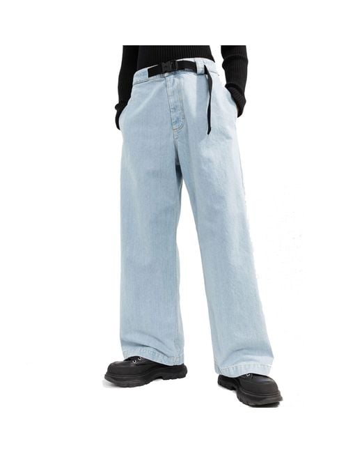 Moncler Blue Belted Denim Jeans for men