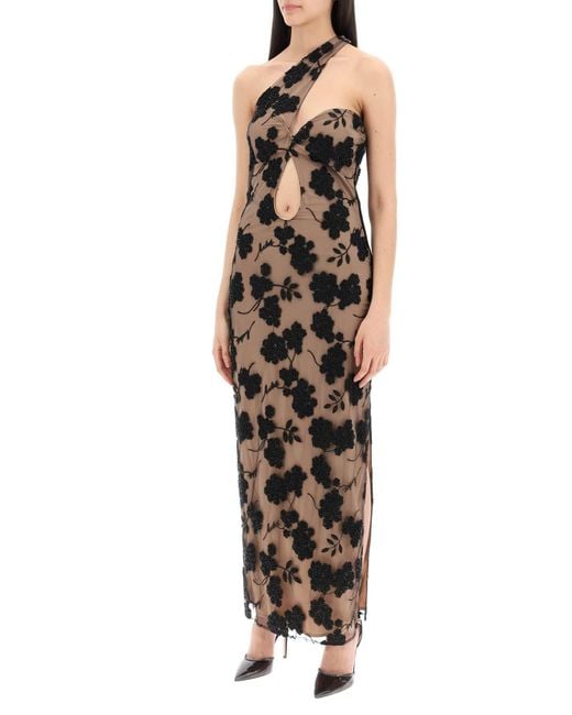 Robe en mailles maxi avec des embellissements de perles ROTATE BIRGER CHRISTENSEN en coloris Black