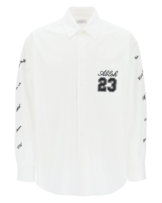 De blanco "camisa de gran tamaño con Off-White c/o Virgil Abloh de hombre de color White