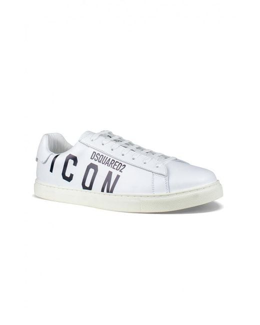 DSquared² White Leather Sneakers With Iconic Logo Detail