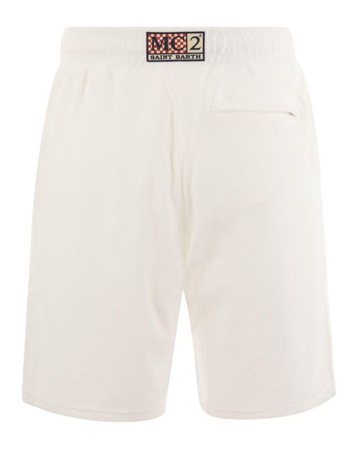 Mc2 Saint Barth White Sponge Bermuda Shorts