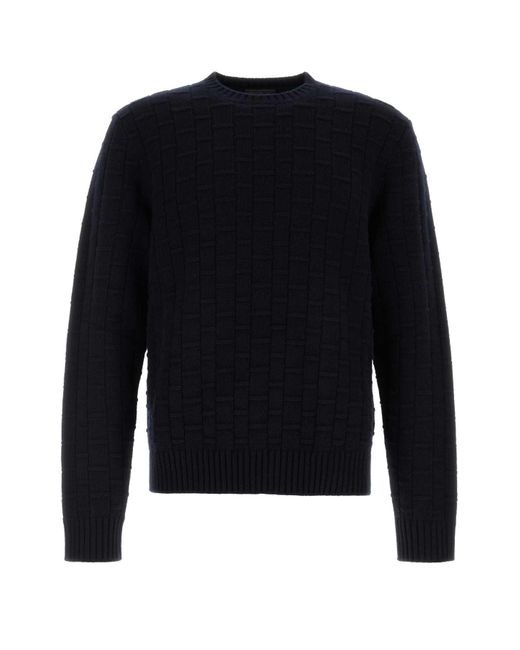 Prada Blue Crewneck Sweater for men
