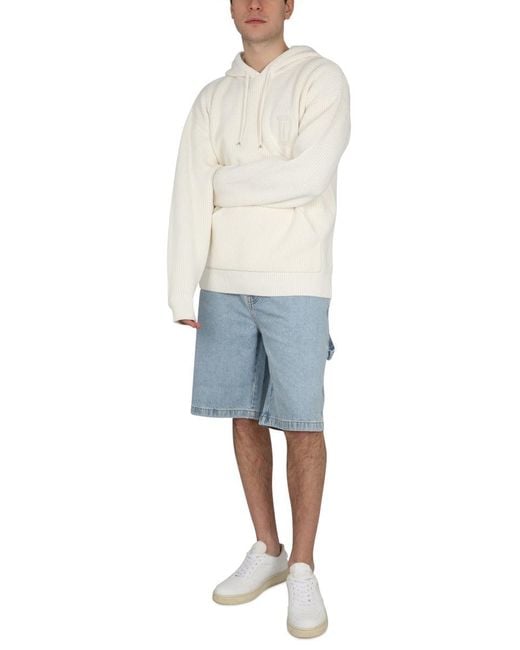 Drole de Monsieur White Hooded Shirt for men