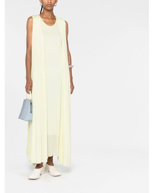 Jil Sander Gedrapeerde Maxi-Jurk in het Yellow