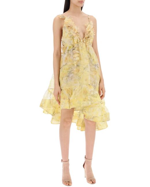 Zimmermann Yellow Asymmetric Mini Dress