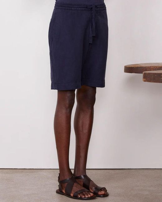 Officine Generale Blue Adjustable Grosgrain Drawstring Shorts for men