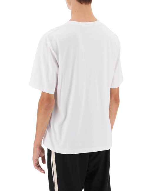 Palm Angels Jersey-T-Shirt mit Logo-Stickerei in White für Herren