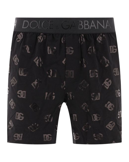 DG Logo Boxer Shorts di Dolce & Gabbana in Black da Uomo