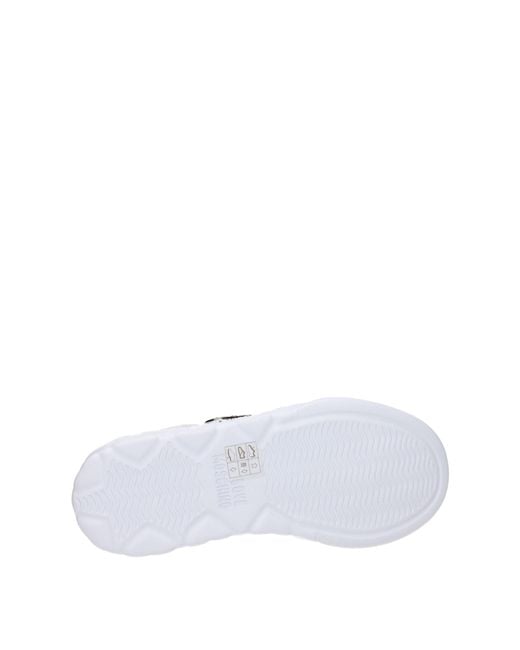 Love Moschino White Sneakers Donna Pelle Bianco/Argento