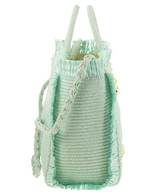 Colette Straw Effect Bags con logotipo bordado Mc2 Saint Barth de color Blue