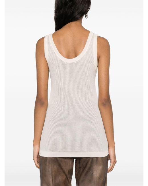 Lemaire White Ribbed Tank Top
