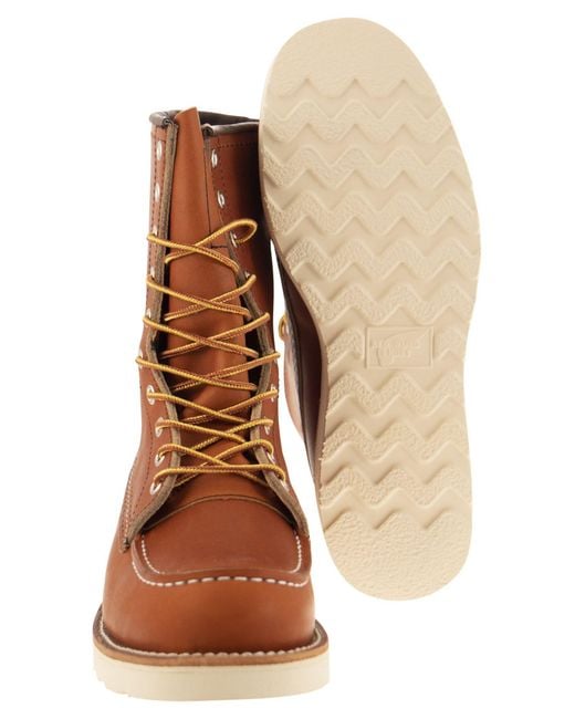Red Wing Brown Classic Moc High Leather Lace Up Boot
