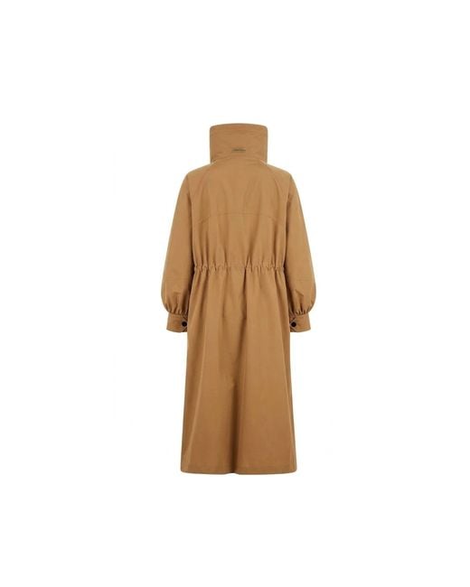 Herno Natural Long Funnel-Neck Trench Coat