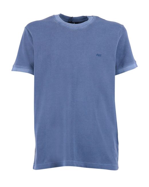 Fay Blue T Shirts With Embroidery
