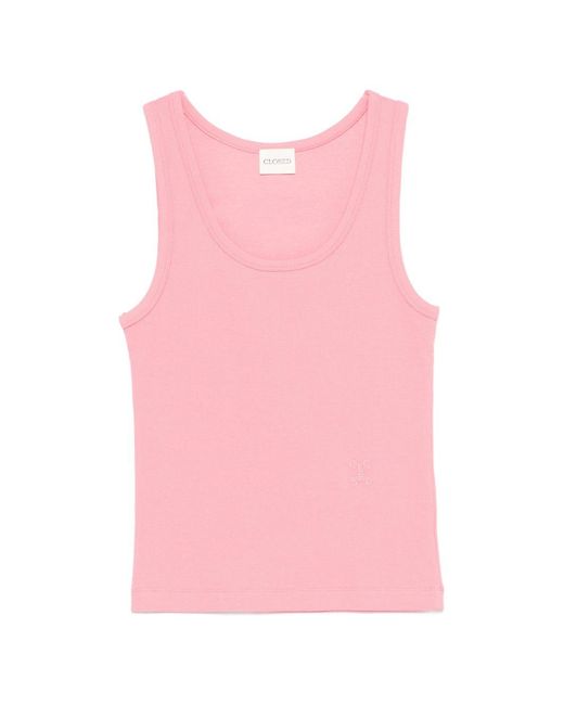 Closed Geribbelde Top in het Pink