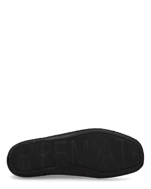 Premiata Black Rubber Calf Leather Loafers