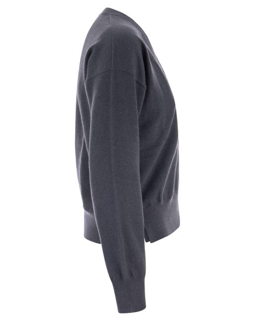 Suéter de cachemir con bolsillo Brunello Cucinelli de color Blue