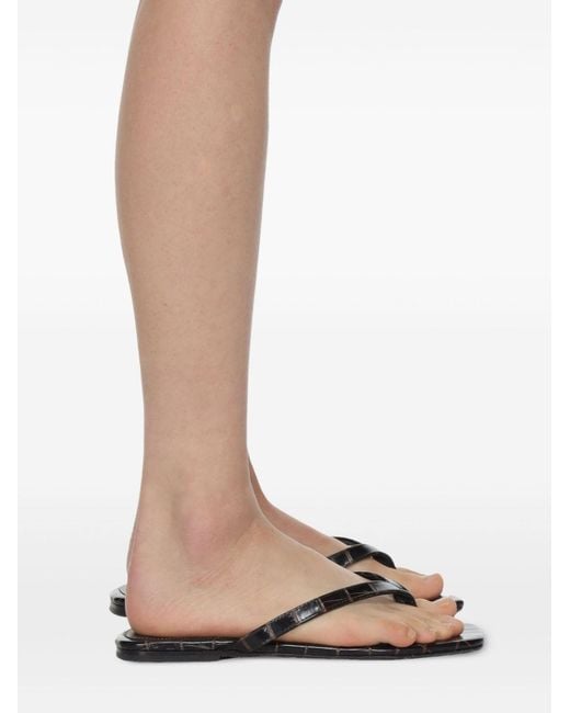 Totême Blue Leather Flat Thong Sandals
