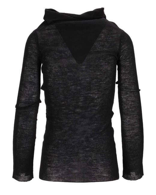 Ann Demeulemeester Black Tizziana Drop Shoulder Long Sleeve Knitted Top