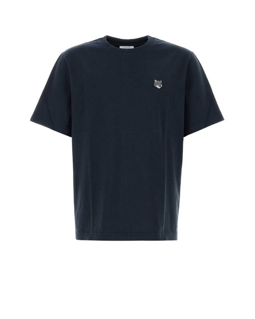 Maison Kitsuné Blue Cotton T Shirt