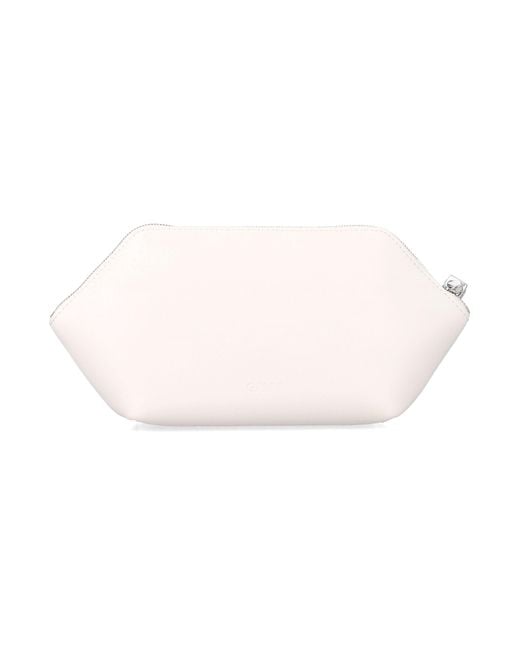 Ganni Pink Raspberry Print Makeup Pouch Recycled Leather