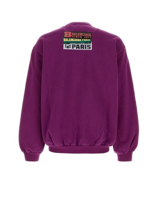 Balenciaga Purple Cottons Sweatshirt