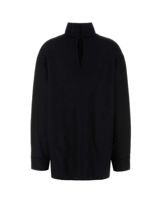 Jil Sander Black Wool Blend Blouse