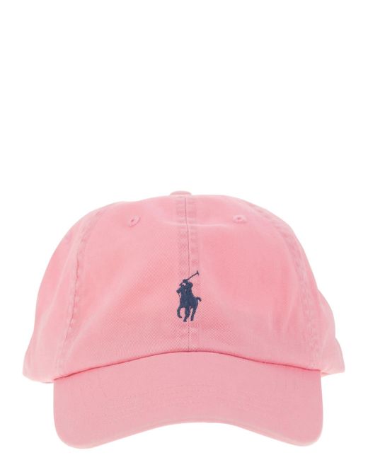 Polo Ralph Lauren Cotton Chino Hat in het Pink