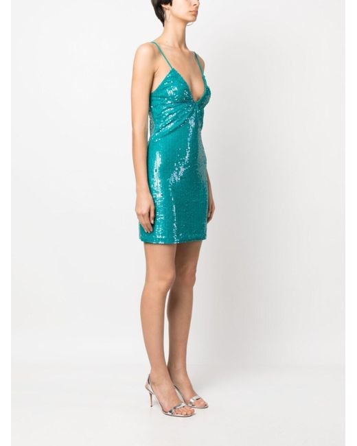 P.A.R.O.S.H. Lovertjes Mini -jurk in het Blue