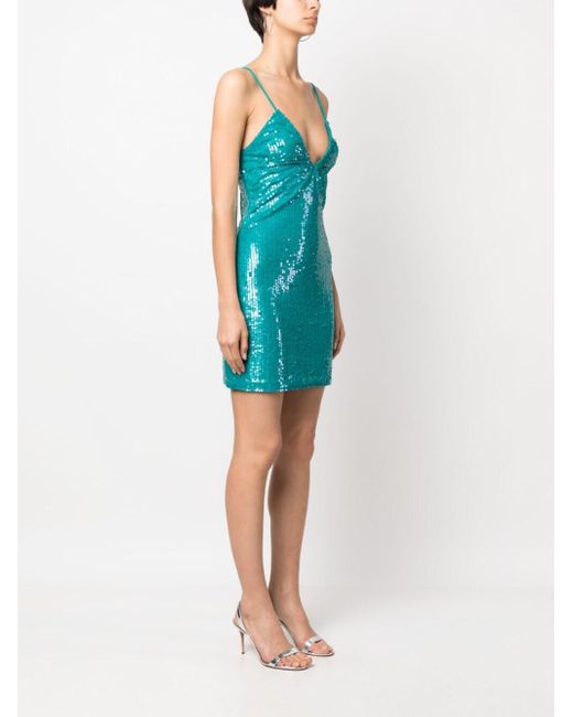 P.A.R.O.S.H. Blue Sequined Mini Dress