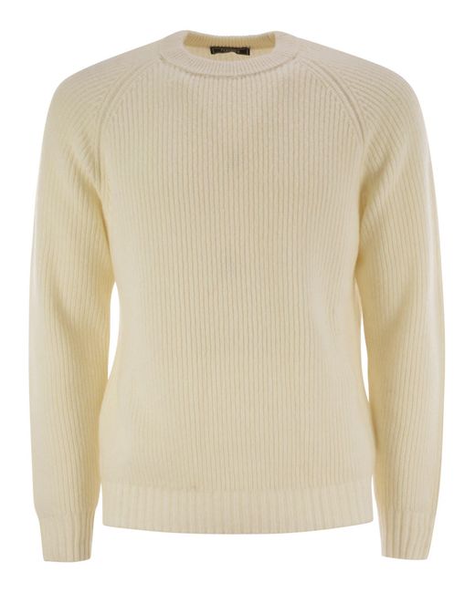 Peserico Natural Reglan Sleeve Crew-Neck Sweater for men