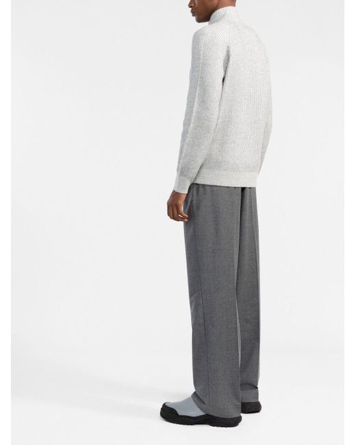 Brunello Cucinelli Gerippter Rollkragenpullover in Gray für Herren