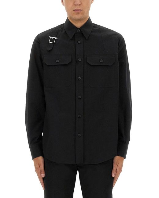 McQueen Black Jacket-Shirt "Harness" for men