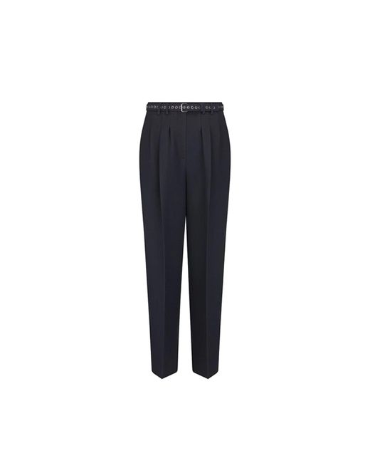 Dior Blue Wool And Silk Pants