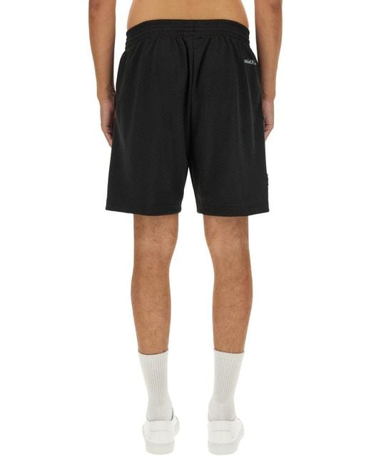3.PARADIS Black Bermuda With Logo for men