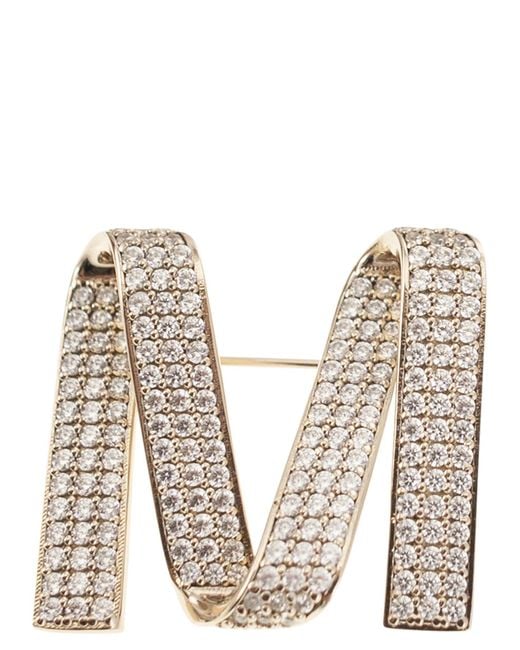 Max Mara Multicolor Mgrosgrainpind M Pin With Rhinestones