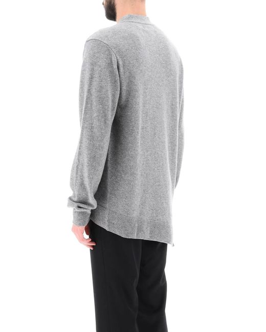 Camisa de Comme des Garcons lacoste cárdigan de lana asimétrica Comme des Garçons de hombre de color Gray