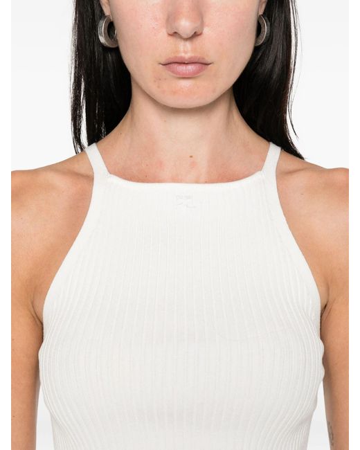 Courreges Black Circle Rib Knit Top