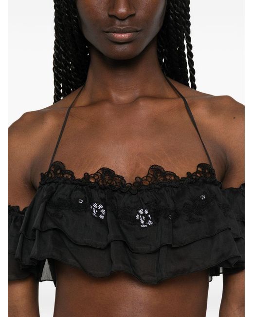 Ermanno Scervino Black Embroidered Top