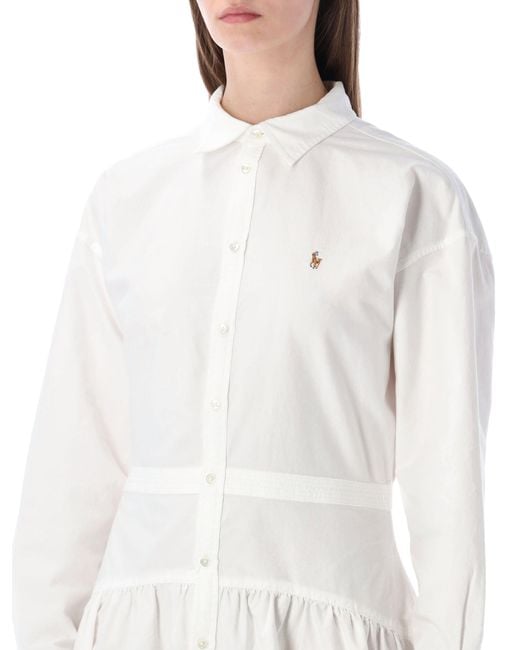Polo Ralph Lauren White Cotton Shirt Dress