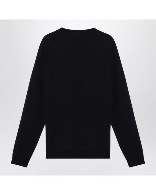 Roberto Collina Black Merino Wool Crew Neck Sweater