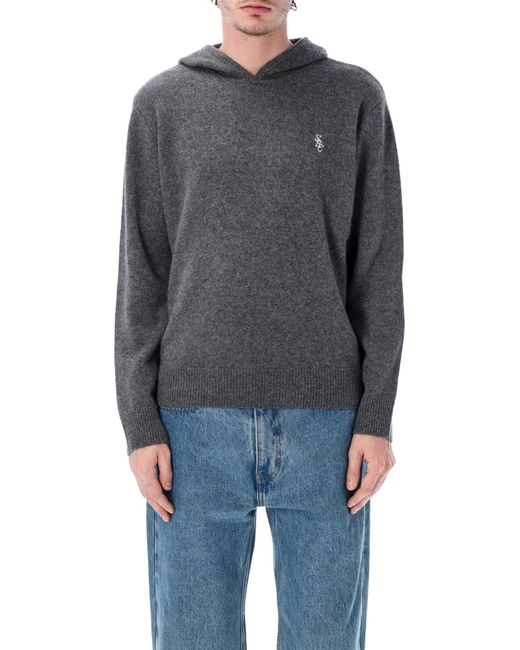 Sporty & Rich Blue Cashmere Hoodie for men