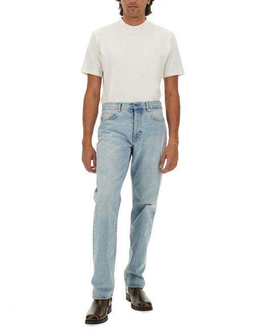 Courreges White Logo-Embellished Cotton T-Shirt With High Neckline for men