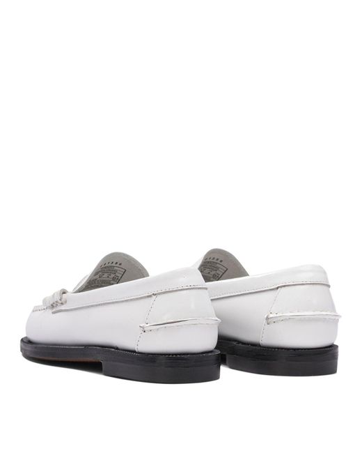 Sebago White Smooth Grain Leather